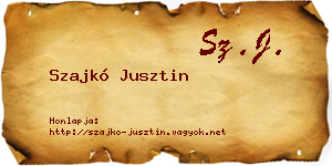 Szajkó Jusztin névjegykártya