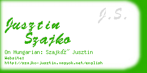 jusztin szajko business card